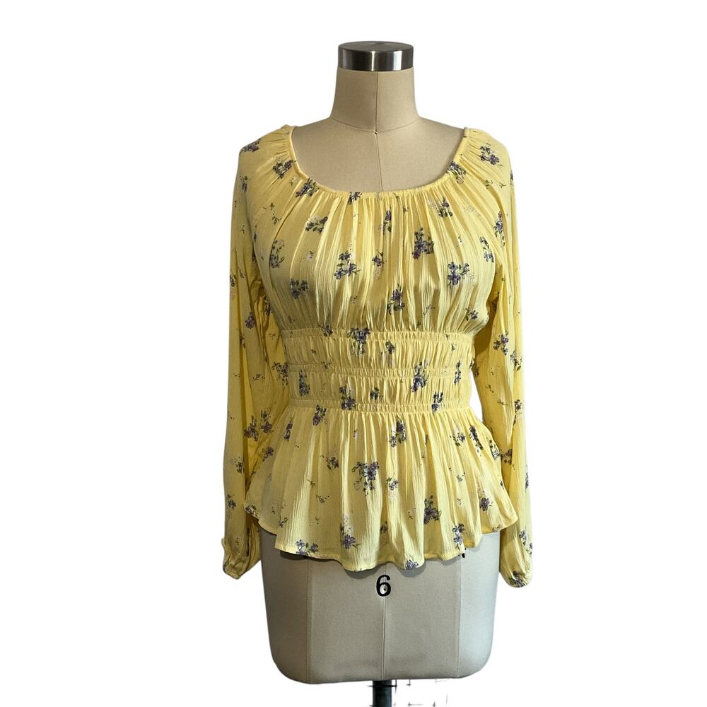 Pink Rose Yellow and Blue Blouse: Modern